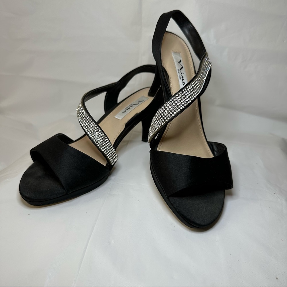 Nina Women’s Black Satin Dress Shoes